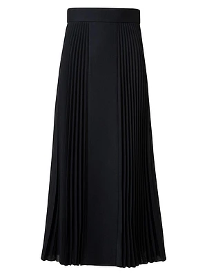 Wool-Blend Pleated Midi-Skirt