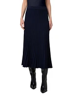 Knit Wool Flared Midi-Skirt