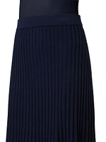 Knit Wool Flared Midi-Skirt