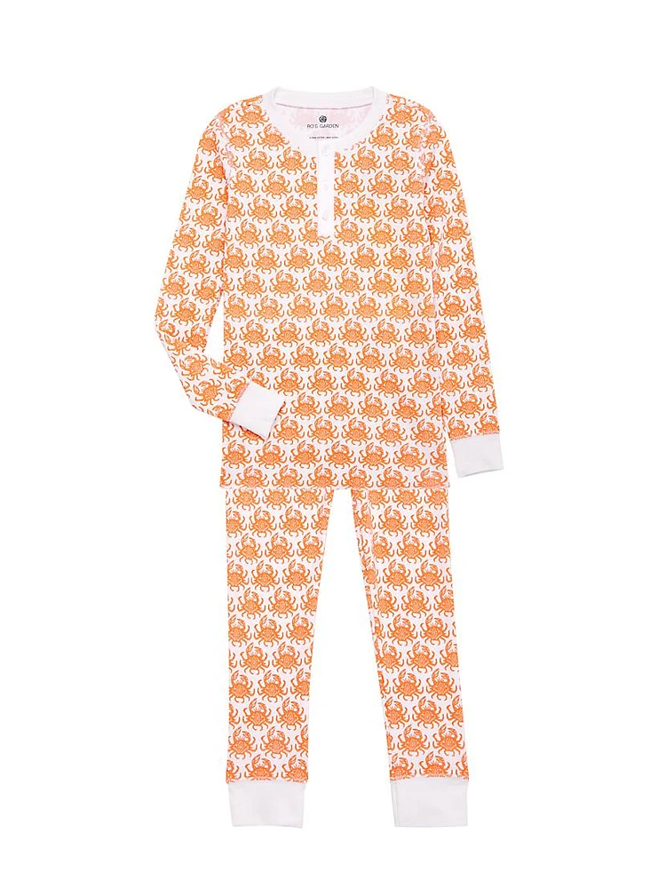 Girl's Crab Print Pajama Set