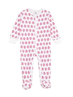 Baby Girl's Casey Bug Print Pajama Footie