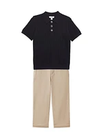 Little Boy's & Colter Flat-Front Pants