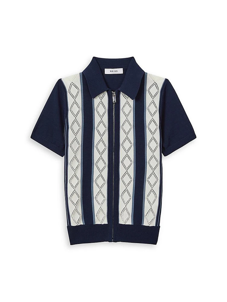 Little Boy's & Selwood Zip-Up Sweater Polo