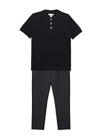 Little Boy's & Knit Polo Shirt