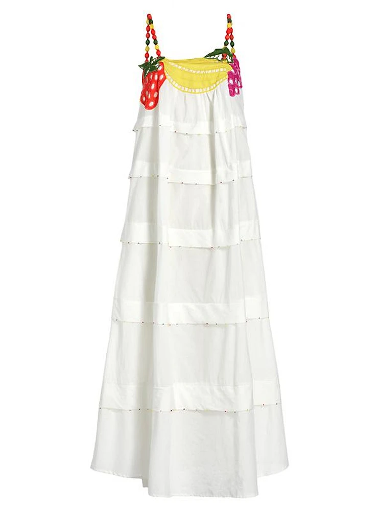 Fruit Cotton Tiered Maxi Dress