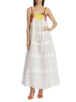 Fruit Cotton Tiered Maxi Dress