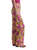 The Fiona Floral Satin Wide-Leg Pants