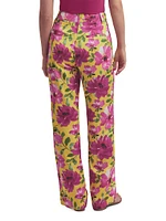 The Fiona Floral Satin Wide-Leg Pants