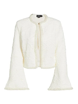 Pearl-Beaded Jacquard Jacket