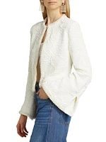 Pearl-Beaded Jacquard Jacket