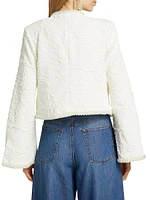 Pearl-Beaded Jacquard Jacket