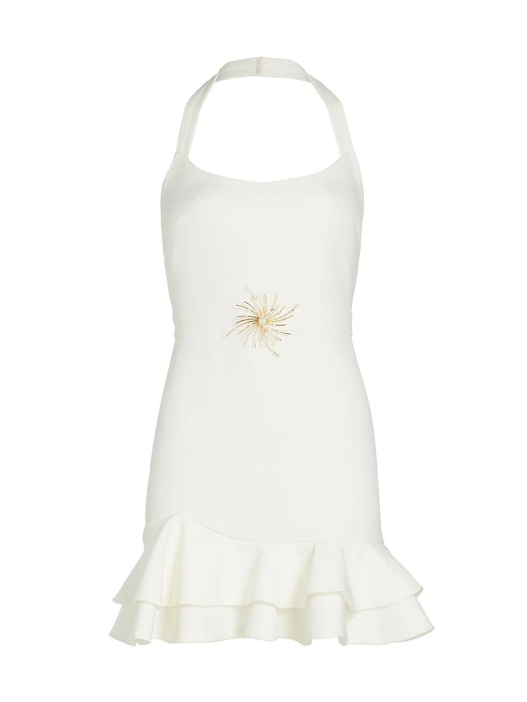 Soleil Beaded Halter Minidress