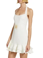 Soleil Beaded Halter Minidress