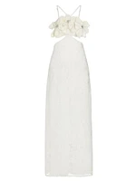 Beaded Appliqué & Cut-Out Maxi Dress