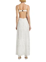 Beaded Appliqué & Cut-Out Maxi Dress