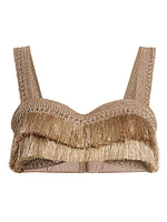 Metallic Fringe Bra Top