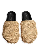 Summer Loving Elyse Faria Fringed Raffia Mules