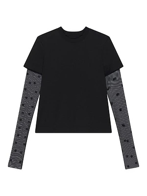 Classic Fit T-Shirt Bi-Material 4G Pattern