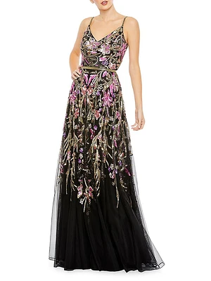 Floral Embellished Gown