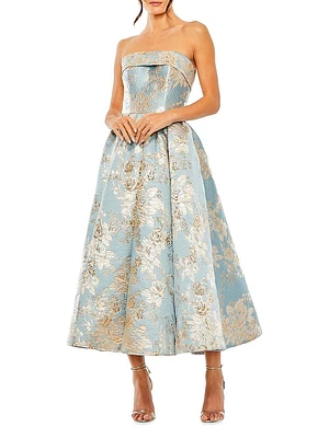 Floral Brocade Midi-Dress