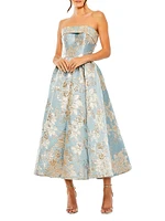 Floral Brocade Midi-Dress