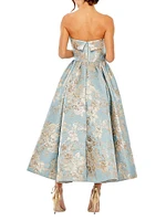 Floral Brocade Midi-Dress