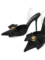 Gianni Ribbon 110MM Satin Slingback Pumps