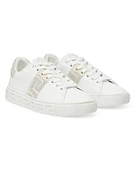 Crystal-Embellished La Greca Low-Top Sneakers