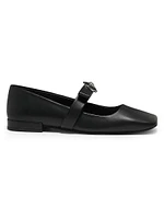 Gianni Leather Ballerina Flats