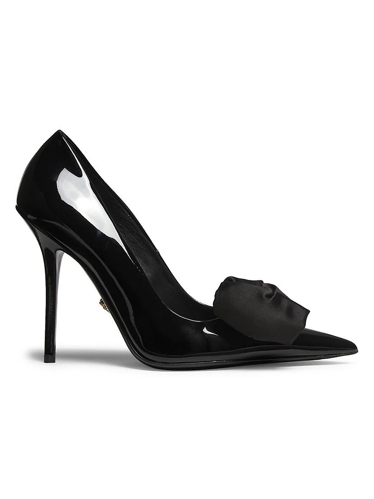 Gianni 110MM Ribbon Leather Pumps