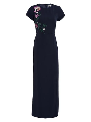 Serenity Floral Embellished Column Gown