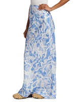 Sunglasses-Print Silk Maxi Skirt