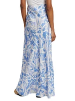 Sunglasses-Print Silk Maxi Skirt