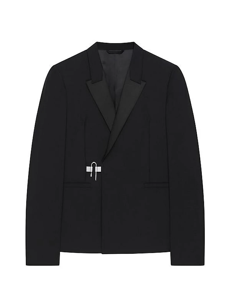 Slim-Fit Jacket in Wool with U-Lock Closing