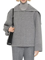 Hooded Jacket Double Face Wool