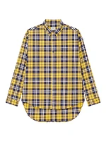 Oversized Asymmetrical Checked Shirt Cotton