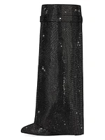 Shark Lock Boots Satin With Strass