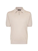 Silk and Crocodile Zip Polo Shirt