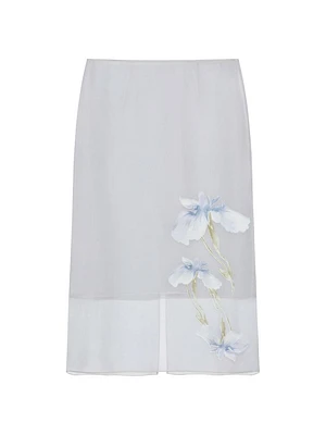 Skirt Floral Devore Satin