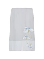 Skirt Floral Devore Satin