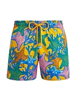 Glowed Star Graphic Swim Trunks