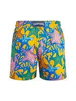 Glowed Star Graphic Swim Trunks