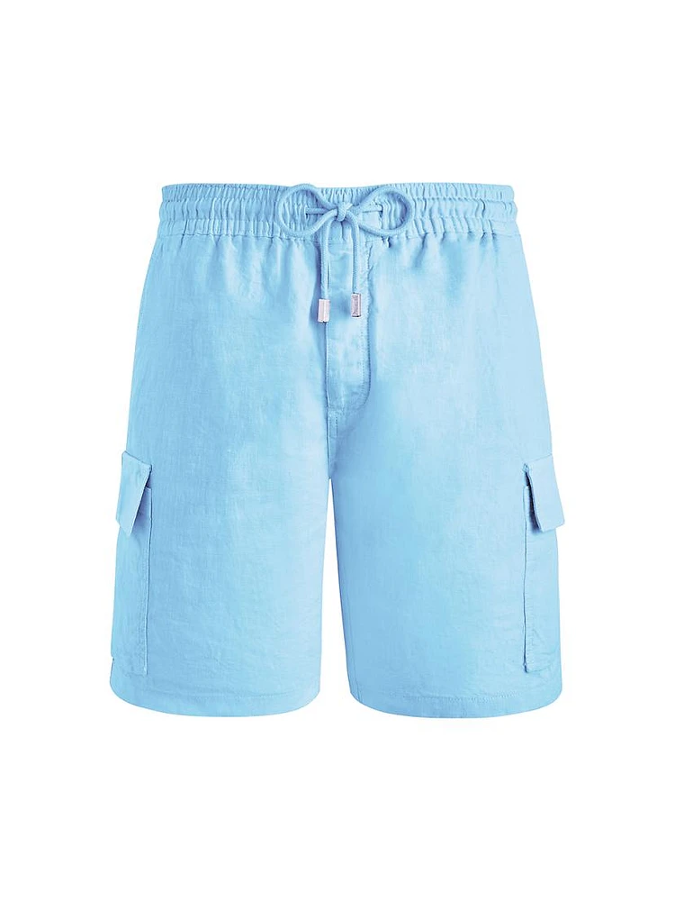 Linen Cargo Swim Trunks