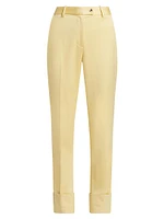 Straight-Leg Satin Trousers