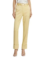 Straight-Leg Satin Trousers