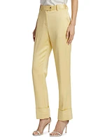 Straight-Leg Satin Trousers