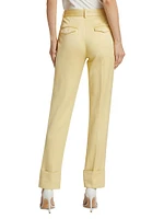 Straight-Leg Satin Trousers