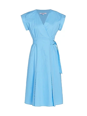 Arabella Cotton Belted Midi-Dress