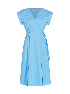 Arabella Cotton Belted Midi-Dress