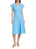 Arabella Cotton Belted Midi-Dress